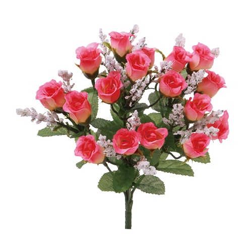 ビバ工芸 造花　ミニローズブッシュ ホットピンク VF6616 1束（ご注文単位1束）【直送品】