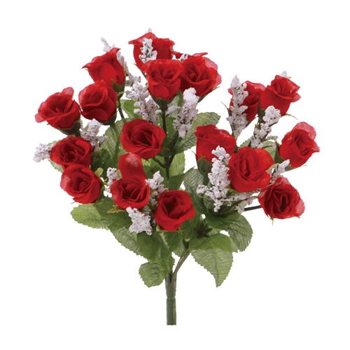 ビバ工芸 造花　ミニローズブッシュ レッド VF6616 1束（ご注文単位1束）【直送品】