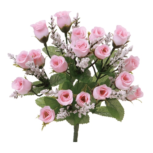 ビバ工芸 造花 ミニローズブッシュ ソフト/ピンク VF6616 1本(ご注文単位1本)【直送品】