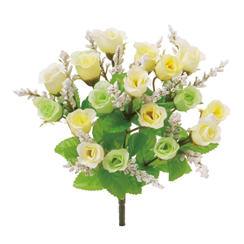 ビバ工芸 造花 ミニローズバットブッシュ グリーン/ミックス VF6618 1本(ご注文単位1本)【直送品】