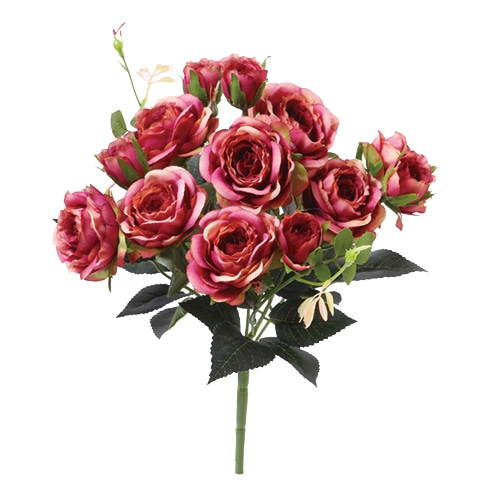 >ビバ工芸 造花 アロマローズブッシュ BUR VE6747 1本(ご注文単位1本)【直送品】