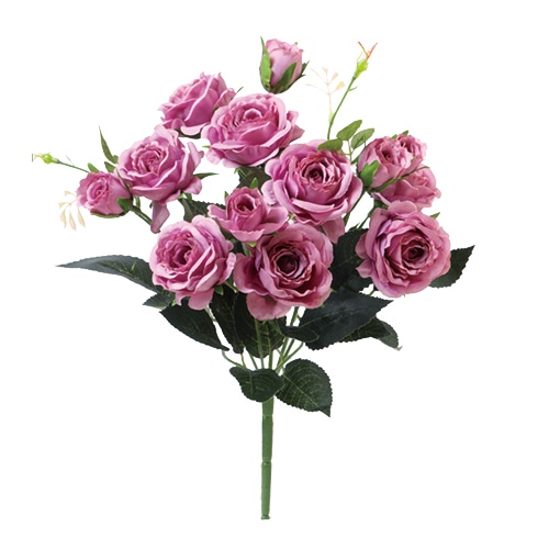 ビバ工芸 造花 アロマローズブッシュ ライト/パープル VE6747 1本(ご注文単位1本)【直送品】