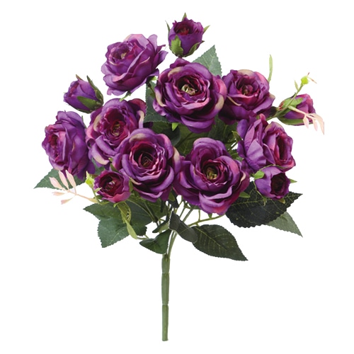 ビバ工芸 造花 アロマローズブッシュ パープル VE6747 1本(ご注文単位1本)【直送品】