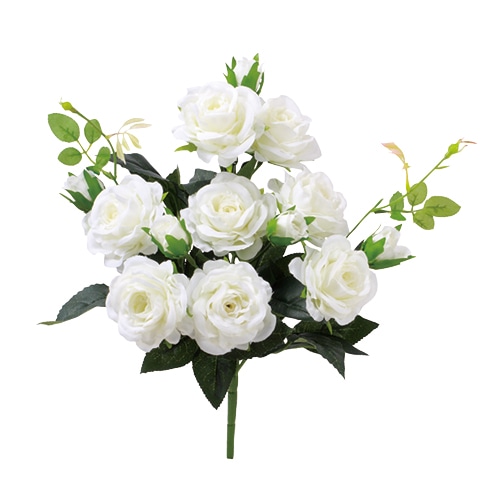 >ビバ工芸 造花 アロマローズブッシュ クリーム VE6747 1本(ご注文単位1本)【直送品】
