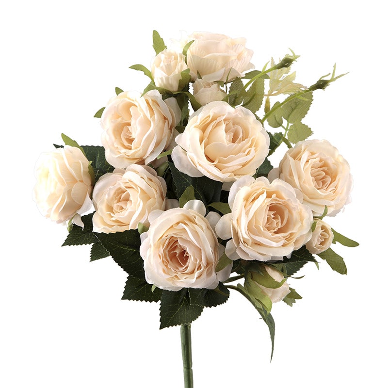 ビバ工芸 造花 アロマローズブッシュ ベージュ VE6747 1本(ご注文単位1本)【直送品】