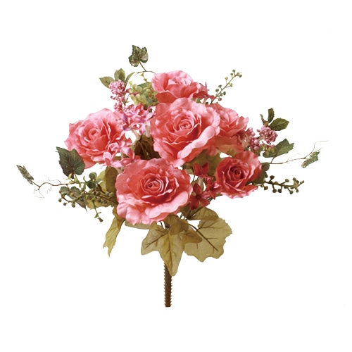 ビバ工芸 造花 アストラローズブッシュ ピーチ VE6784 1個(ご注文単位1個)【直送品】