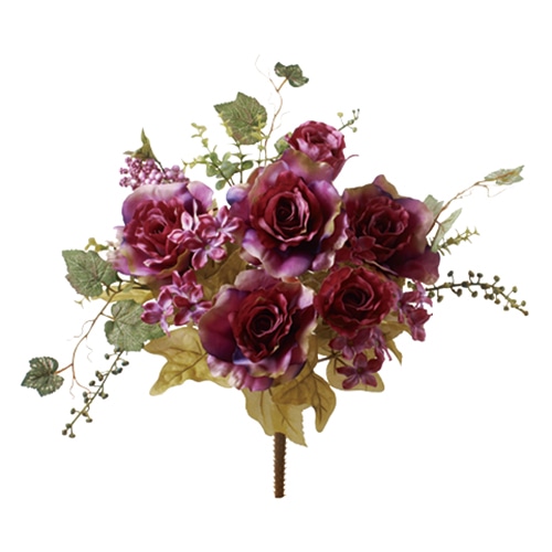 ビバ工芸 造花 アストラローズブッシュ パープル VE6784 1個(ご注文単位1個)【直送品】