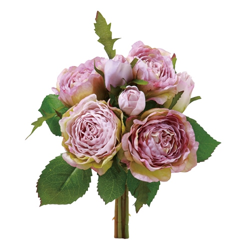 ビバ工芸 造花 ガーデンローズバンドル ラベンダー VE6797 1本(ご注文単位1本)【直送品】