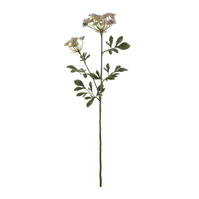 ビバ工芸 造花 レースフラワー パープル/ホワイト VTR386 1本(ご注文単位1本)【直送品】