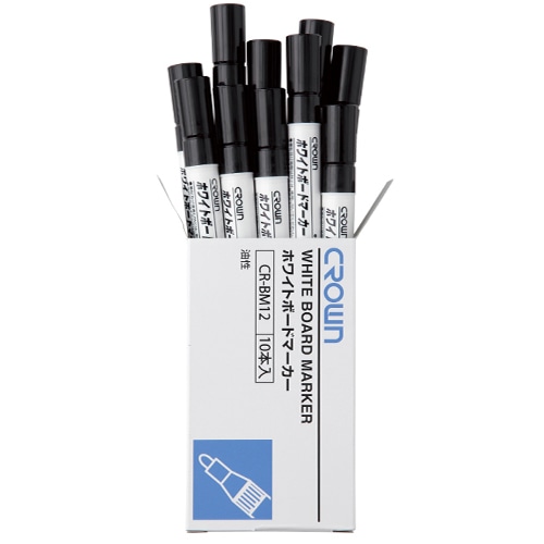 CR-BM12-BX10 ホワイトボードマーカー中字　黒【10本】 1箱 (ご注文単位1箱)【直送品】
