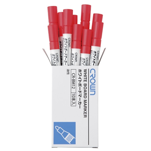 CR-BM12-RX10 ホワイトボードマーカー中字　赤【10本】 1箱 (ご注文単位1箱)【直送品】