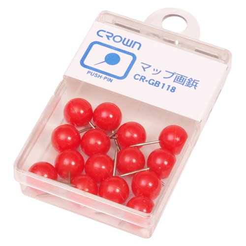 CR-GB118-R マップ画鋲 15本 赤 1個 (ご注文単位1個)【直送品】
