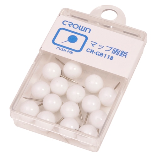 CR-GB118-W マップ画鋲 15本 白 1個 (ご注文単位1個)【直送品】