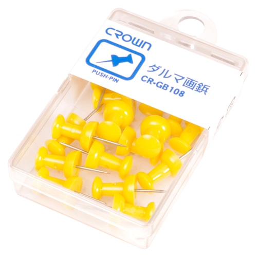 CR-GB108-Y ダルマ画鋲 16本 黄 1個 (ご注文単位1個)【直送品】