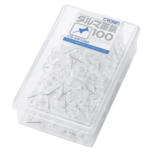 CR-GB1080-T ダルマ画鋲 100本入 透明 1箱 (ご注文単位1箱)【直送品】