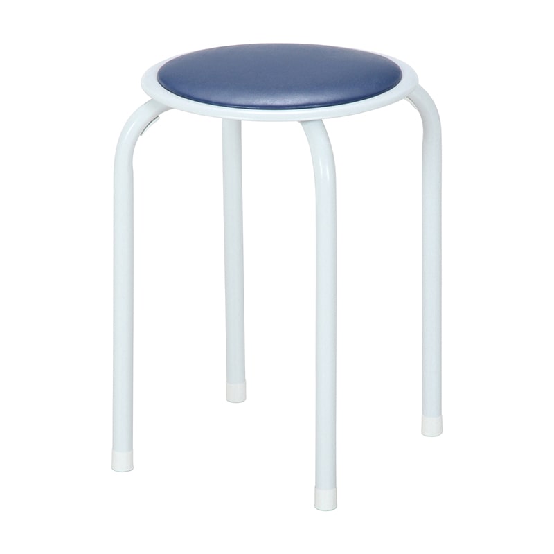 不二貿易 ラウンドスツール ブルー FB-01/10 1台（ご注文単位12台）【直送品】
