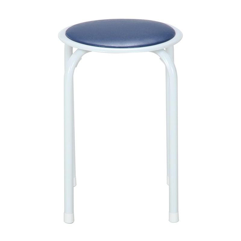 不二貿易 ラウンドスツール ブルー FB-01/10 1台（ご注文単位12台）【直送品】