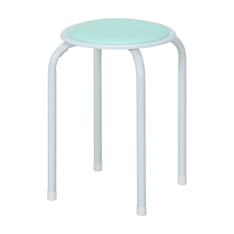 不二貿易 ラウンドスツール エメラルドグリーン FB-01/10 1台（ご注文単位12台）【直送品】