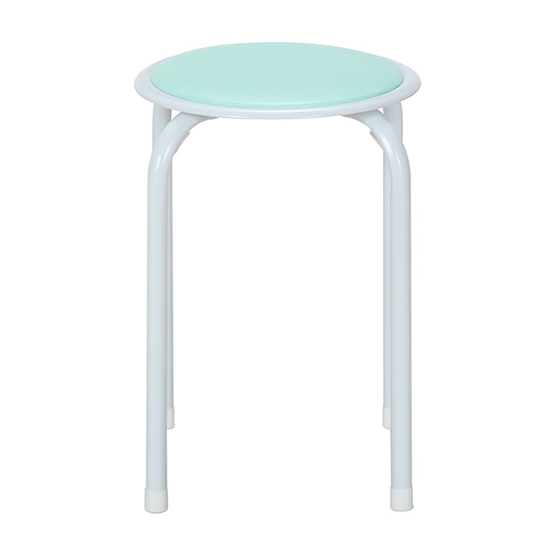 不二貿易 ラウンドスツール エメラルドグリーン FB-01/10 1台（ご注文単位12台）【直送品】