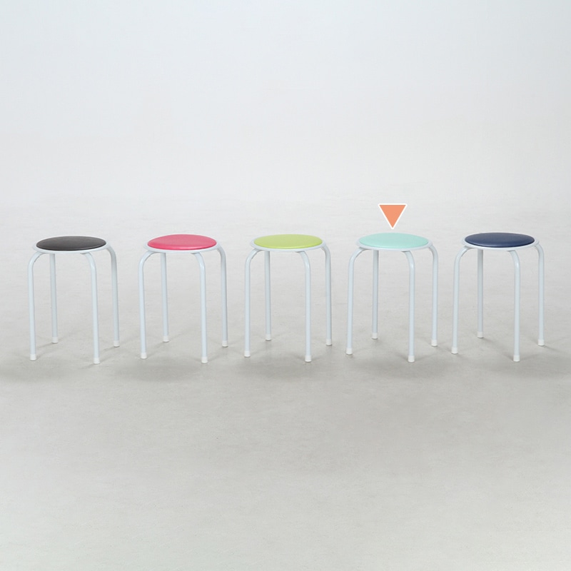 不二貿易 ラウンドスツール エメラルドグリーン FB-01/10 1台（ご注文単位12台）【直送品】