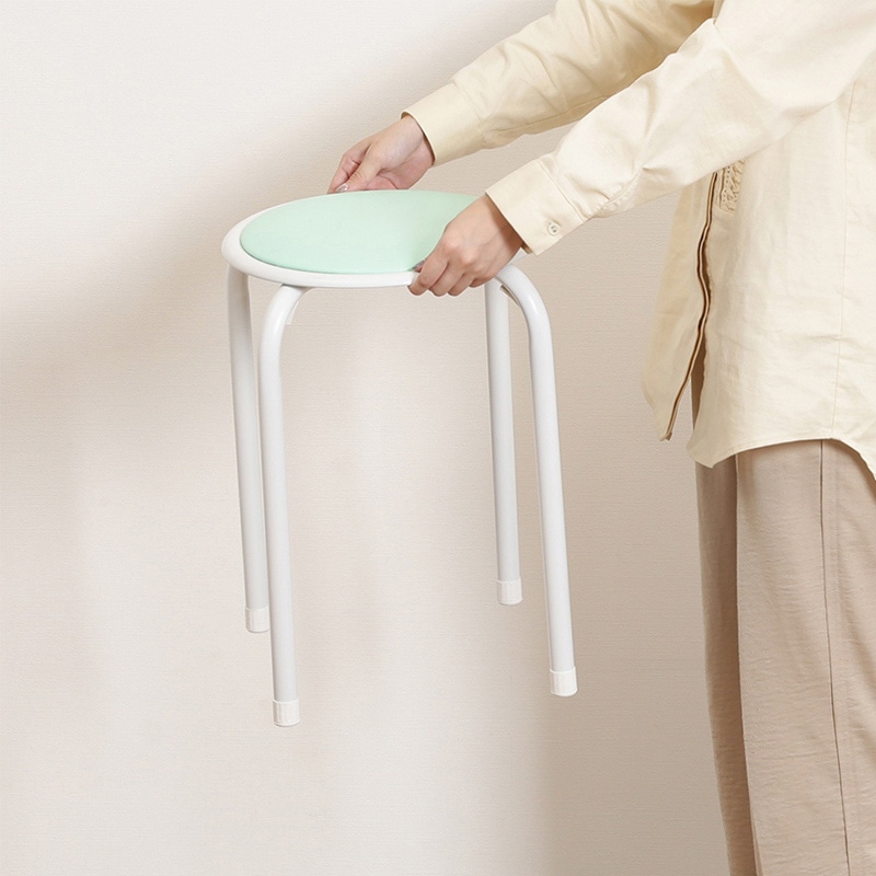 不二貿易 ラウンドスツール エメラルドグリーン FB-01/10 1台（ご注文単位12台）【直送品】