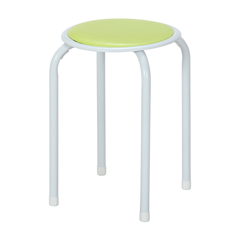 不二貿易 ラウンドスツール ライトグリーン FB-01/10 1台（ご注文単位12台）【直送品】