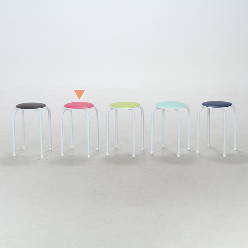 不二貿易 ラウンドスツール ピンク FB-01/10 1台（ご注文単位12台）【直送品】