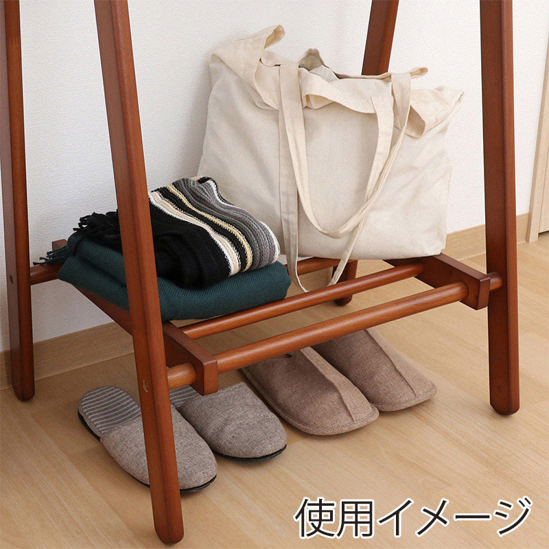 不二貿易 木製ハンガー ジョイント 75cm幅 ブラウン 1個(ご注文単位3個)【直送品】