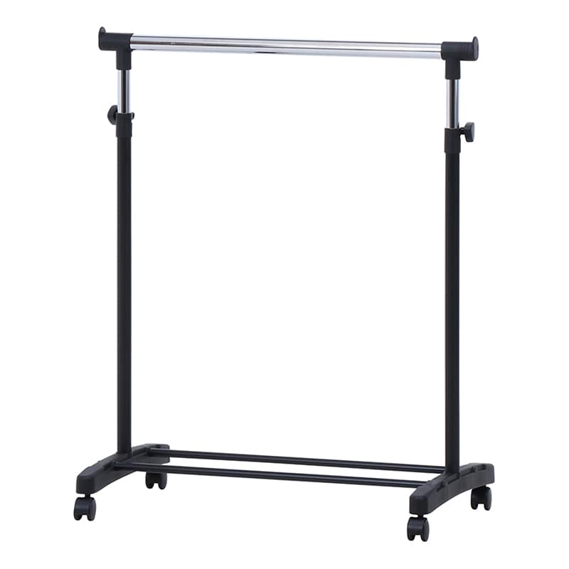 不二貿易 パイプシングルハンガー ブラック 3644-A0-BK 1台(ご注文単位6台)【直送品】