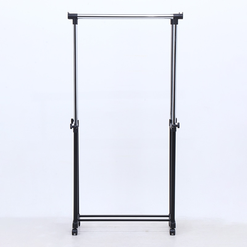 不二貿易 パイプダブルハンガー ブラック 4644-A0-BK 1台(ご注文単位5台)【直送品】