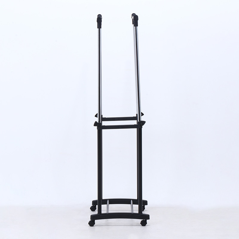 不二貿易 パイプダブルハンガー ブラック 4644-A0-BK 1台(ご注文単位5台)【直送品】