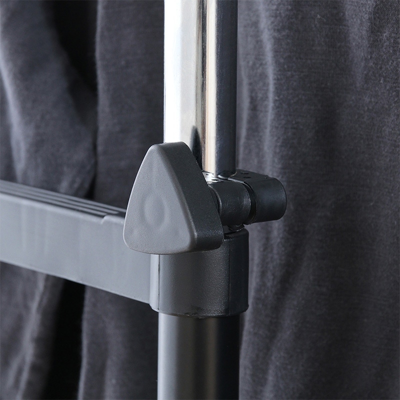 不二貿易 パイプダブルハンガー ブラック 4644-A0-BK 1台(ご注文単位5台)【直送品】