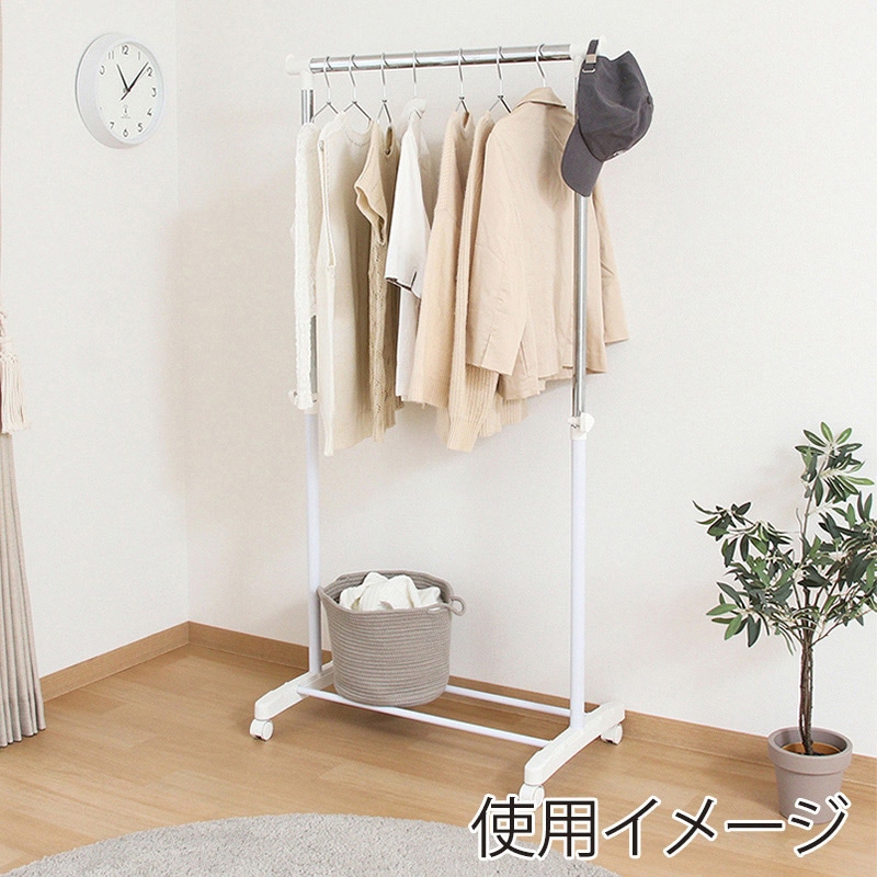 不二貿易 パイプシングルハンガー ホワイト 3644-A0-WH 1台(ご注文単位6台)【直送品】
