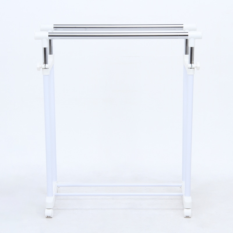 不二貿易 パイプダブルハンガー ホワイト 4644-A0-WH 1台（ご注文単位5台）【直送品】