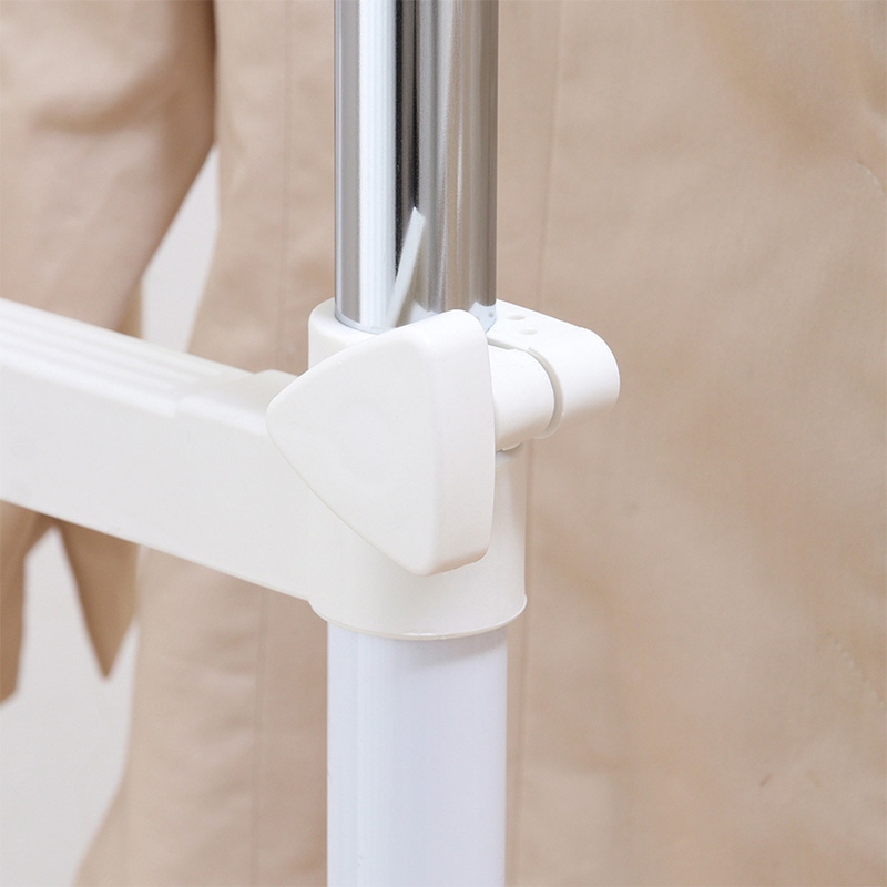 不二貿易 パイプダブルハンガー ホワイト 4644-A0-WH 1台（ご注文単位5台）【直送品】