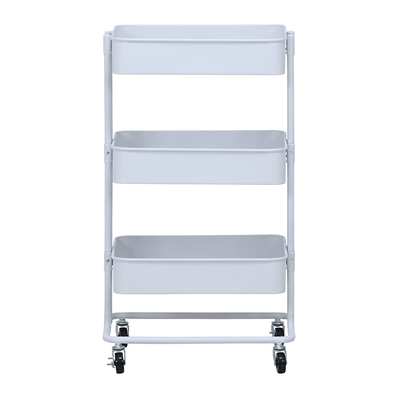 不二貿易 キッチンワゴンバスケット 3段 ホワイト 1台(ご注文単位1台)【直送品】