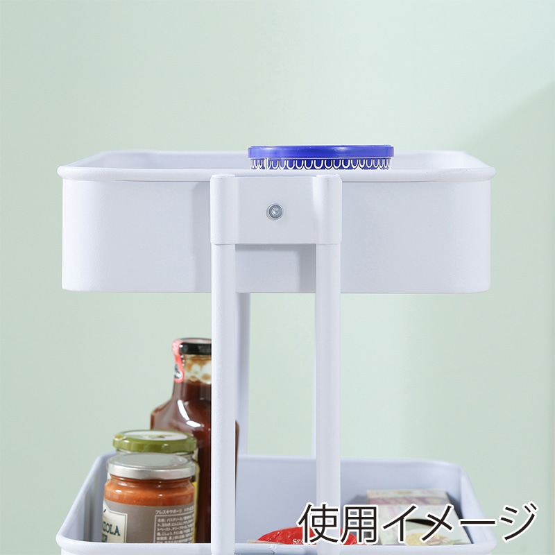 不二貿易 キッチンワゴンバスケット 3段 ホワイト 1台(ご注文単位1台)【直送品】