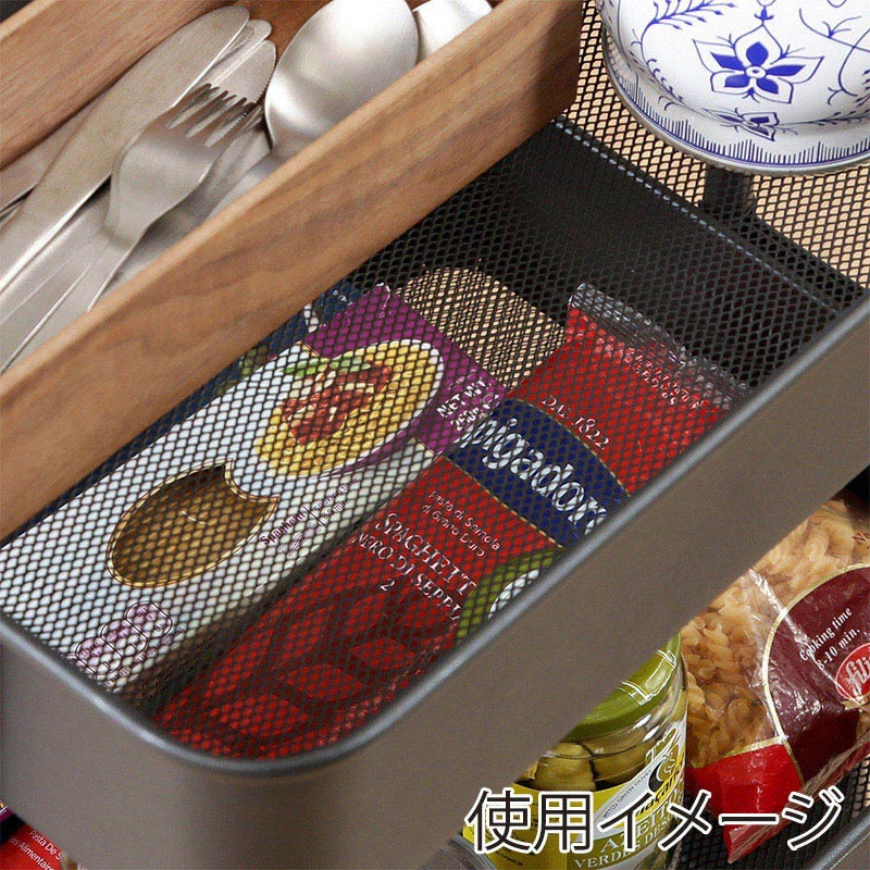 不二貿易 キッチンワゴンバスケット 3段 ブラック 1台(ご注文単位1台)【直送品】