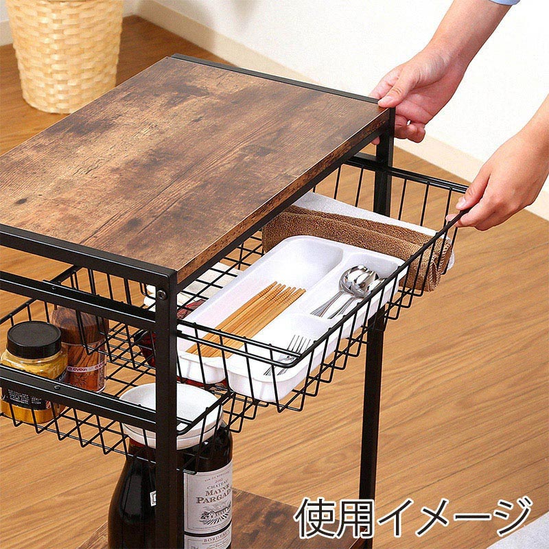 不二貿易 キッチンワゴン ナビア 2821 1台(ご注文単位1台)【直送品】