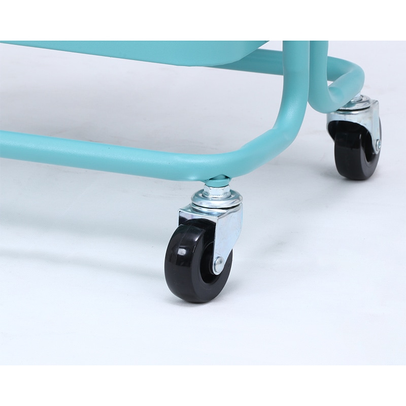 不二貿易 キッチンワゴンバスケット 3段 スリム ターコイズブルー 1台(ご注文単位1台)【直送品】