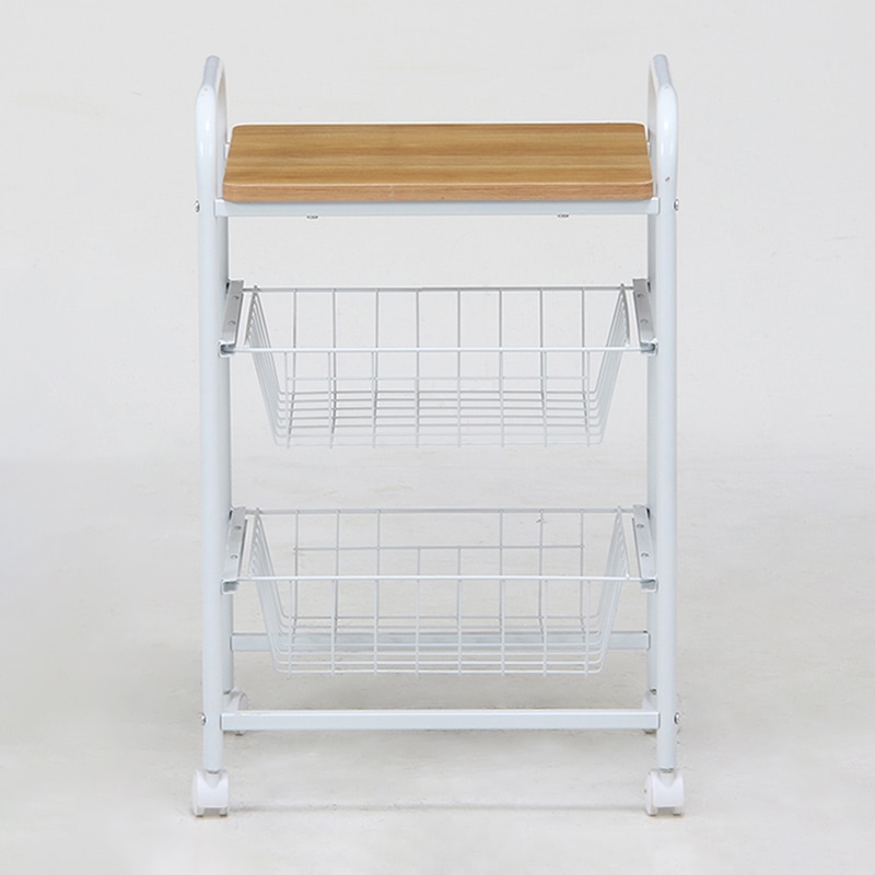 不二貿易 キッチンワゴン ホワイト/ナチュラル FBC-01-1 1台(ご注文単位1台)【直送品】