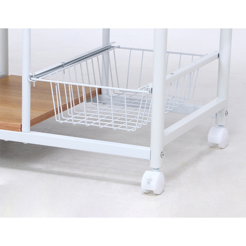 不二貿易 レンジワゴン ホワイト/ナチュラル FBC-9812 1台(ご注文単位1台)【直送品】