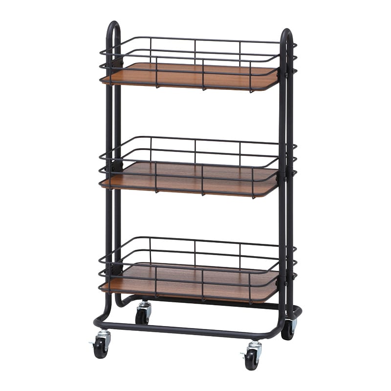 不二貿易 キッチンワゴン ビクター ブラック 1台（ご注文単位1台）【直送品】