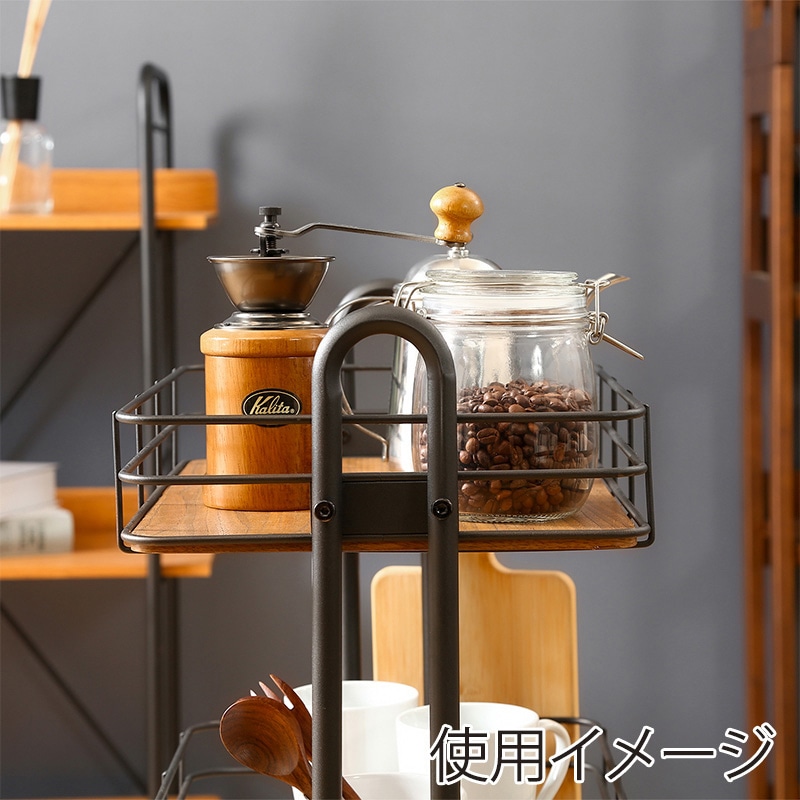 不二貿易 キッチンワゴン ビクター ブラック 1台(ご注文単位1台)【直送品】