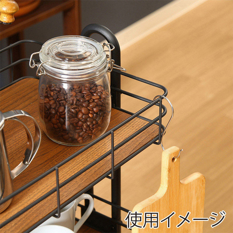 不二貿易 キッチンワゴン ビクター ブラック 1台(ご注文単位1台)【直送品】