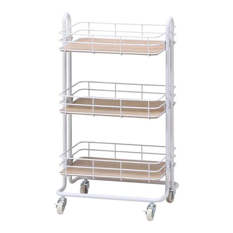 不二貿易 キッチンワゴン ビクター ホワイト 1台（ご注文単位1台）【直送品】