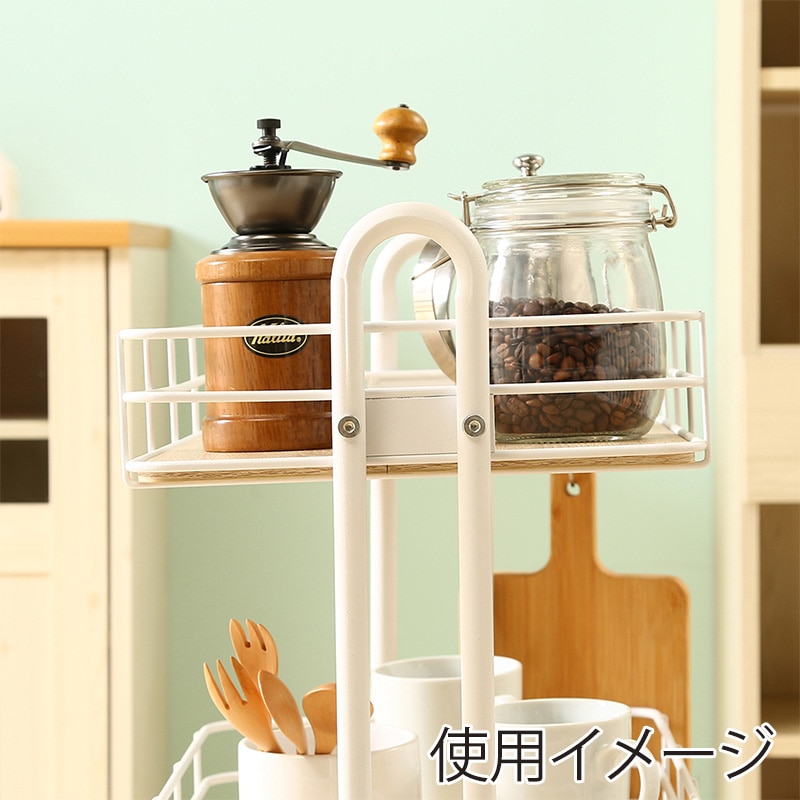 不二貿易 キッチンワゴン ビクター ホワイト 1台（ご注文単位1台）【直送品】