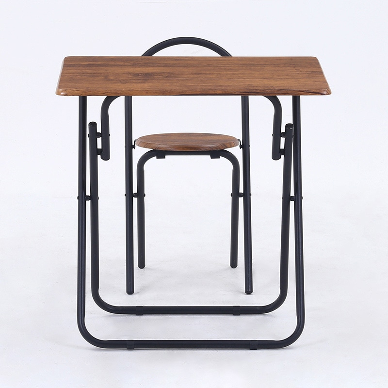 不二貿易 折りたたみテーブルチェアセット ブラウン 83439 1セット(ご注文単位1セット)【直送品】