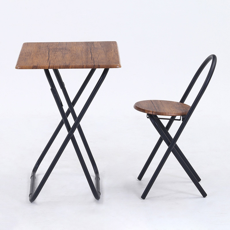 不二貿易 折りたたみテーブルチェアセット ブラウン 83439 1セット(ご注文単位1セット)【直送品】