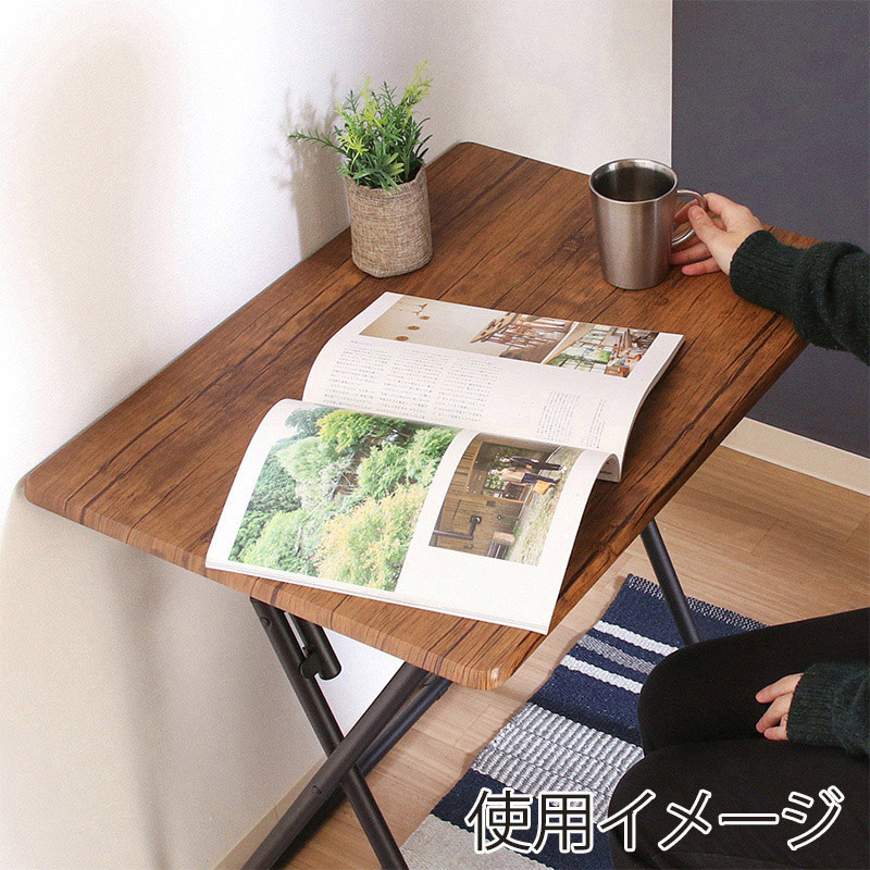 不二貿易 折りたたみテーブルチェアセット ブラウン 83439 1セット(ご注文単位1セット)【直送品】